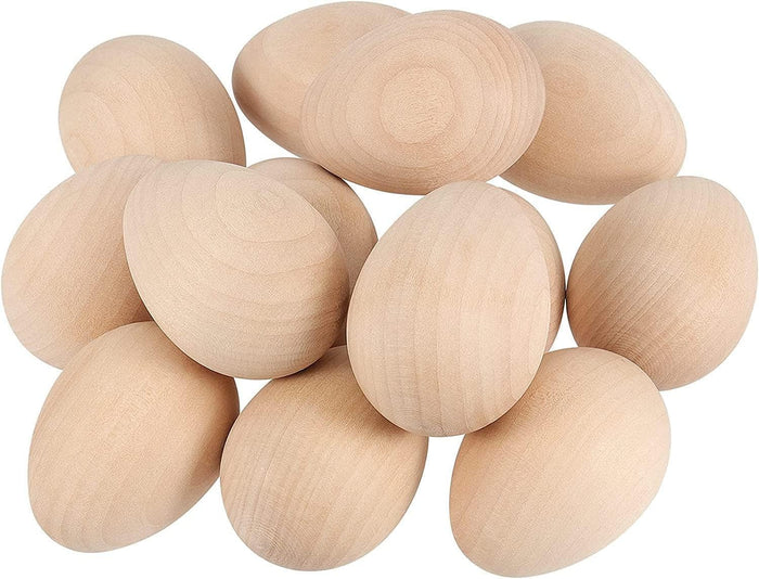 Unpainted Wooden Easter Eggs Set of 6, Decorative Eggs Easter, Pisanki