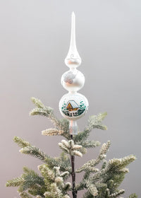 Finial Glass Christmas Vintage Tree Topper, Silver Wave 12 in - image 3