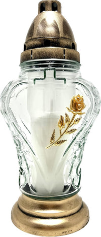 Cemetery Memorial Candle | Gravesite Remembrance Decoration/Glass Lantern European Style C - image 2