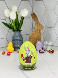 Colorful Hand Painted Easter Egg Cartoon Chickens Decor for Home and Table, Centerpiece (E - image 2