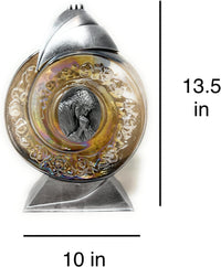 Rainbow Glass Cemetery Memorial Candle with 3D Portrait of Praying Jesus | Grave Light Rem - image 2