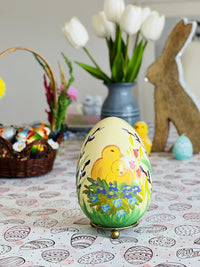 Colorful Hand Painted Easter Egg Cartoon Chickens Decor for Home and Table, Centerpiece (C - image 2