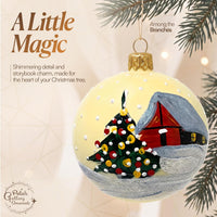 Set of 6 Creme Hand Blown Glass Balls Christmas Ornament Glass Decor 3 in - image 4