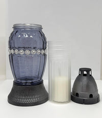 AM Decor Cemetery Memorial Candle | Gravesite Remembrance Decoration | Glass Lantern Europ - image 3