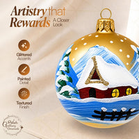 Set of 6 Gold Matte Glass Orbs Decorative Balls Christmas Ornament 3 in - image 3