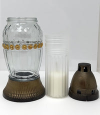 AM Décor Cemetery Memorial Candle | Gravesite Remembrance Decoration| Glass Lantern Europe - image 3