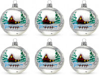 Set of 6 Silver Matte Glass Balls Decorative Christmas Ornament 3 in