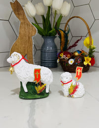 AM Decor Polish Traditional Small Easter Lamb Figurine with Flag and Palm (Baranek Wielkan - image 2