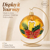 Vintage Look Christmas Ornament Medium Blown Glass Ball Merry Christmas Candle 5 inch/120m - image 4