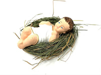 Baby Jesus Figurines Manger Nativity Scene Set Indoor on Natural Hay 4 in - image 4