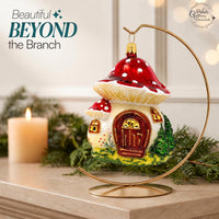Mushroom Glass Christmas Ornaments Balls Hand Blown House 4.75 in - image 6