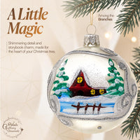 Set of 6 Silver Matte Glass Balls Decorative Christmas Ornament 3 in - image 4