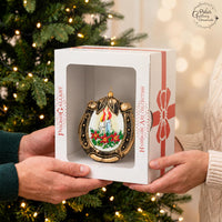 Horseshoe Glass Christmas Ornaments Balls Hand Blown Candlelight 4 in - image 7