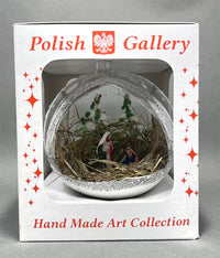 Christmas Ornament, Nativity Scene, Glass Ball 6-inch (Cathedral Window Silver, 150mm) - image 7