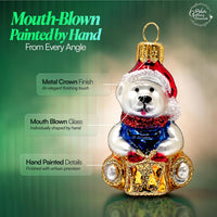 Mini Glass Christmas Ornaments Ball Hand Blown, Polar Bear 2 in - image 3