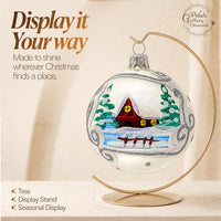 Set of 6 Silver Matte Glass Balls Decorative Christmas Ornament 3 in - image 5