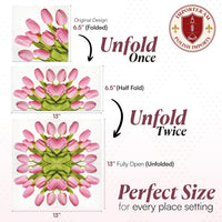 Floral Napkins Paper Disposable Decorative Decoupage Lovely Pink Tulips - image 2