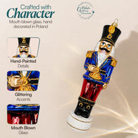 Nutcracker Glass Christmas Ornaments Balls Hand Blown Blue 7.25 in - image 4