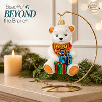 Polar Glass Christmas Ornaments Balls Hand Blown Bear with Gifts 3.5 in - image 7