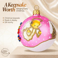 Polish Hand Blown Glass Christmas Ornaments Ball Angel House Pink - image 8