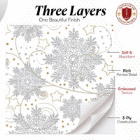 Christmas Napkins Paper Disposable Decorative Decoupage Silver Snowflakes - image 5