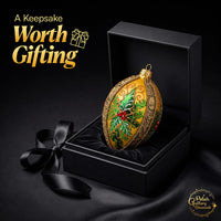Faberge Egg Hand Blown Glass Christmas Ornaments Balls Gold 5 in - image 2
