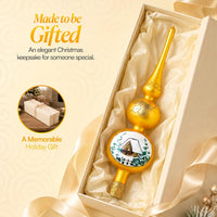 Finial Glass Christmas Vintage Tree Topper, Gold Wave 15 in - image 7