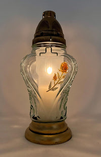Cemetery Memorial Candle | Gravesite Remembrance Decoration/Glass Lantern European Style C - image 3