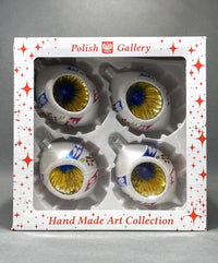 Christmas Ornament, Blown Glass 5-inch Long (Set of 4, White) - image 6