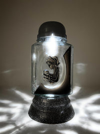 Rainbow Glass Cemetery Memorial Candle with 3D Portrait of Jesus and Mary | Grave Light Re - image 2