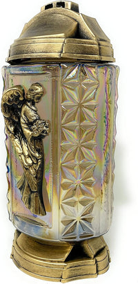 3D Angel Cemetery Memorial Candle | Gravesite Remembrance Decoration | Rainbow Glass Lante - image 3
