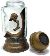 Rainbow Glass Cemetery Memorial Candle with 3D Portrait of Praying Jesus | Grave Light Rem - image 4