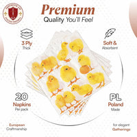 Easter Napkins Paper Disposable Decorative Decoupage Yellow Chicks 13 in - image 3
