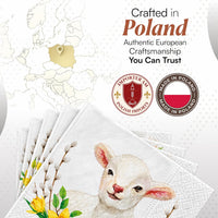 Easter Napkins Paper Disposable Decorative Decoupage Lamb With Wreath 13 in - image 7