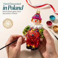 Clown Glass Christmas Ornaments Balls Hand Blown Circus 4.7 in - image 6
