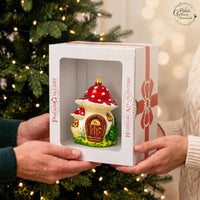 Mushroom Glass Christmas Ornaments Balls Hand Blown House 4.75 in - image 7