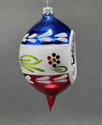 Christmas Ornament, Blown Glass 5-inch Long (Set of 4, White, Blue and Red) - image 4