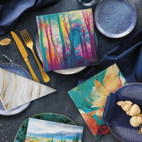 Floral Napkins Paper Disposable Decorative Decoupage Colorful Magic Forest - image 3