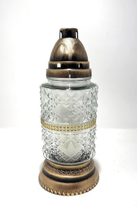 Cemetery Memorial Candle | Gravesite Remembrance Decoration/Glass Lantern European Style C - image 2