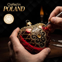 Hand Blown Glass Christmas Heart Ornaments, Palace Red 4 in - image 5