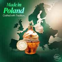 Mini Glass Christmas Ornaments Ball Hand Blown, Cream Cupcake 2 in - image 5