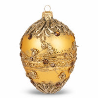 Faberge Egg Hand Blown Glass Christmas Ornaments Balls, Polish 5 in