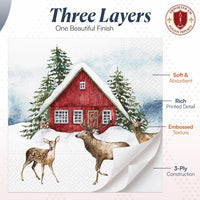 Christmas Napkins Paper Disposable Decorative Decoupage Red House 13 in - image 5