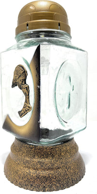 Rainbow Glass Cemetery Memorial Candle with 3D Portrait of Praying Jesus | Grave Light Rem - image 2