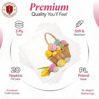 Easter Napkins Paper Disposable Decorative Decoupage Eggs Basket 13 in - image 3