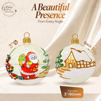 Polish Hand Blown Glass Christmas Ornaments Ball, Santa Claus Gold 3 in - image 3