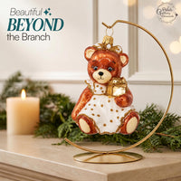 Teddy Glass Christmas Ornaments Balls Hand Blown Bear in White Dress 3.5 in - image 7