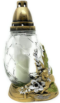 AM Decor Cemetery Memorial Candle | Gravesite Remembrance Decor Easter Themed Lamb | Tall 