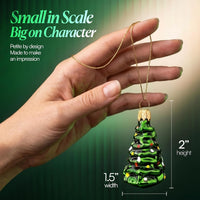 Mini Glass Christmas Ornaments Ball Hand Blown, Christmas Tree 2 in - image 4