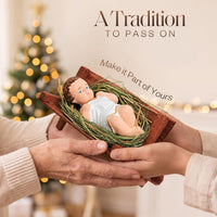 Baby Jesus Figurines Manger Nativity Scene Set Indoor, Natural Hay 4 in - image 6